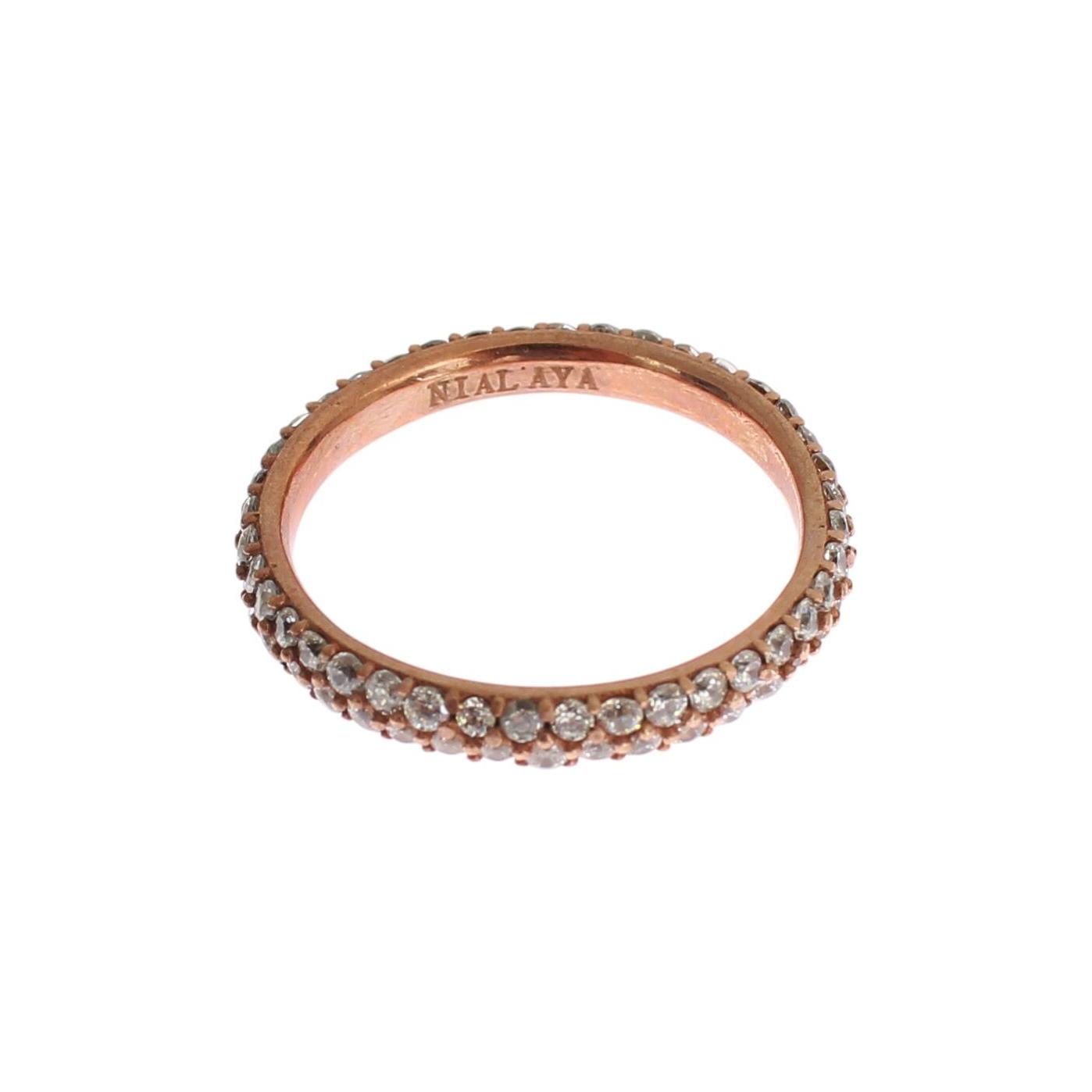 Nialaya Chic Pink Crystal-Encrusted Silver Ring Ring Nialaya