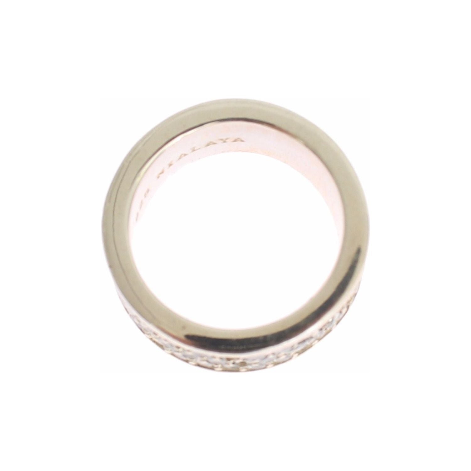 迷人银色 CZ 水晶装饰戒指