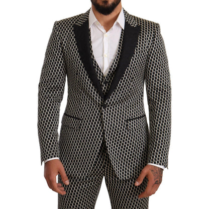 Dolce & Gabbana Black White Check 3 Piece Set MARTINI Suit