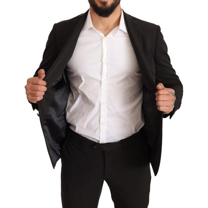 Domenico Tagliente Black Polyester Slim 2 Piece Set TAGLIENTE Suit Domenico Tagliente