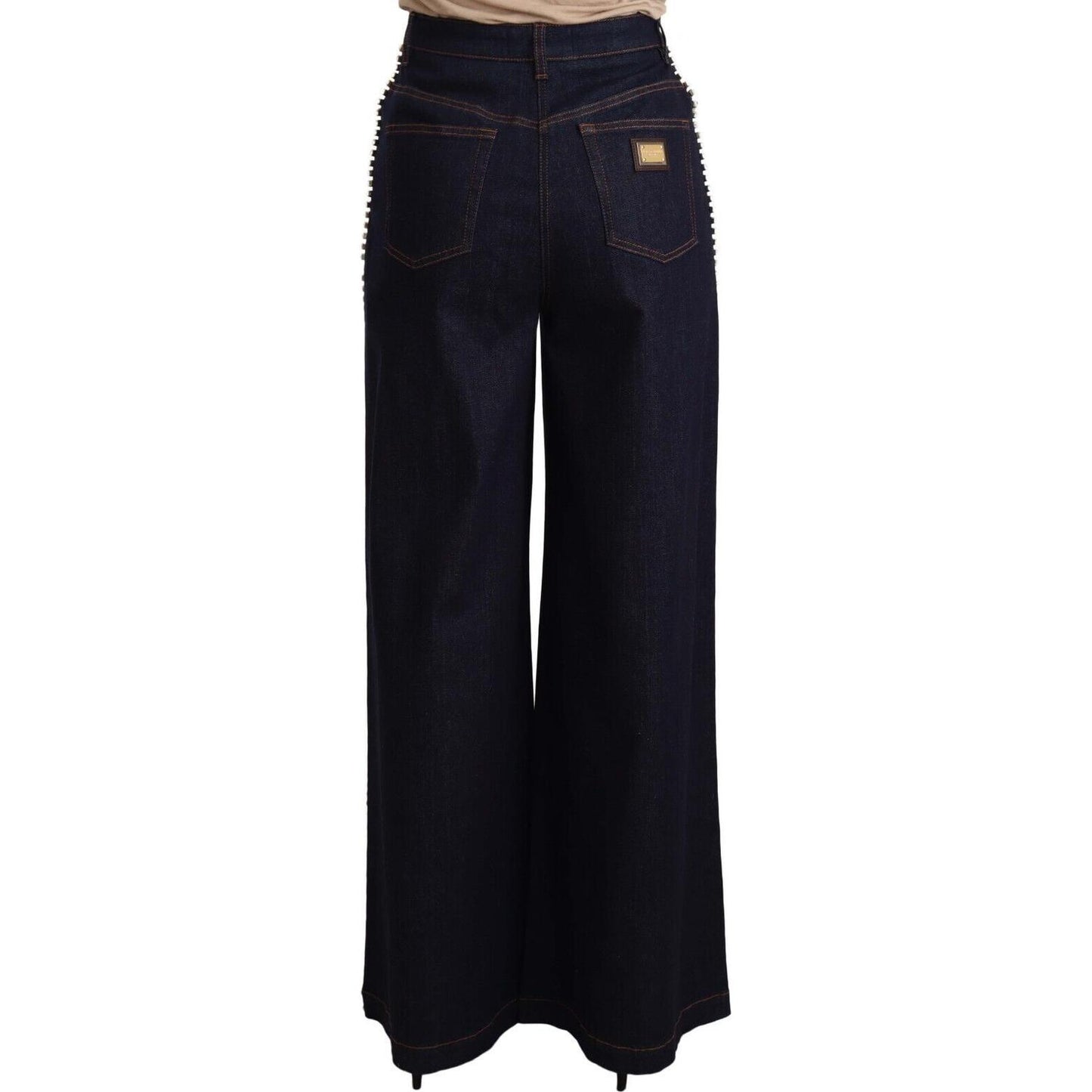 Dolce & Gabbana Elegant Dark Blue Flare Denim Jeans Jeans & Pants Dolce & Gabbana