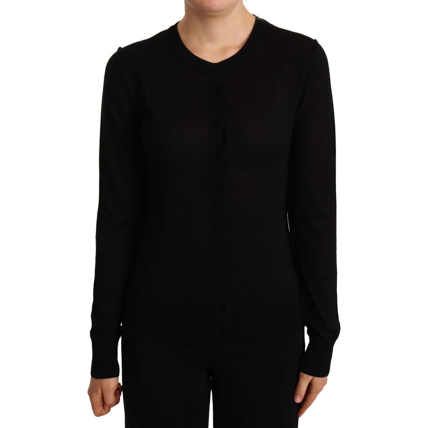 Dolce & Gabbana Black Crewneck Pullover STAFF Sweater Wool