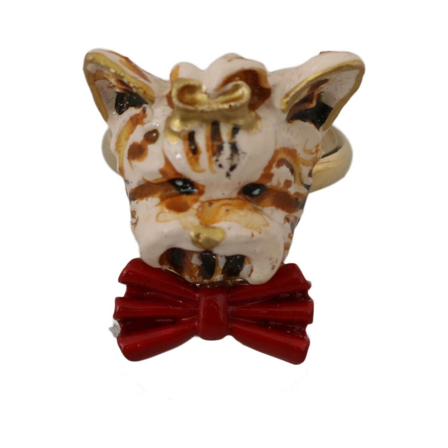 优雅的犬类金色调戒指