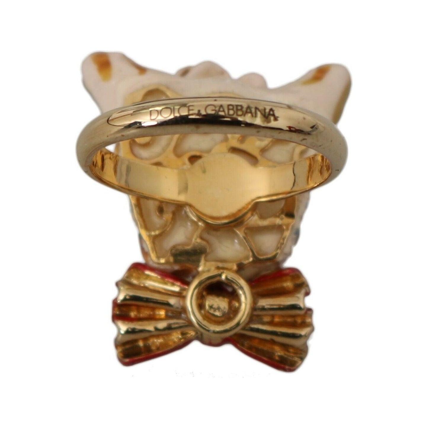 Dolce & Gabbana Elegant Canine-Inspired Gold Tone Ring Ring Dolce & Gabbana