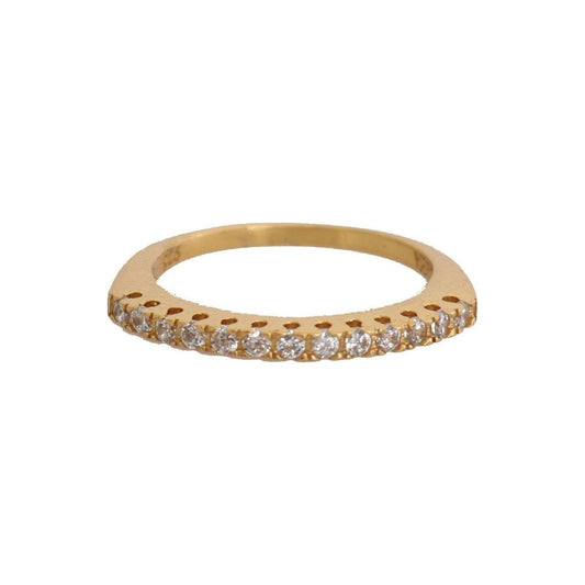 Nialaya Gold Authentic Womens Clear CZ Gold 925 Silver Ring Nialaya