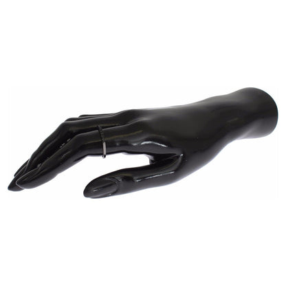 Nialaya Black CZ Rhodium 925 Silver Womens Ring