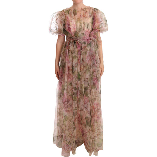 Dolce & Gabbana Floral Print Nylon Maxi Dress Dolce & Gabbana