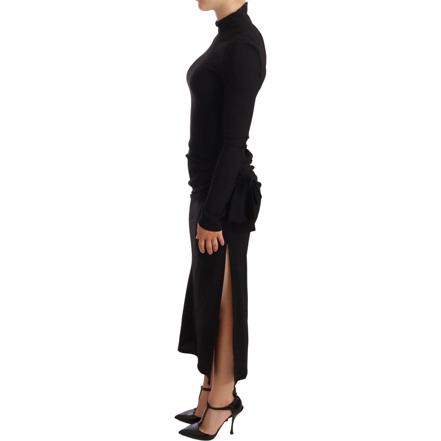 Dolce & Gabbana Elegant Black Turtleneck Sheath Dress WOMAN DRESSES Dolce & Gabbana