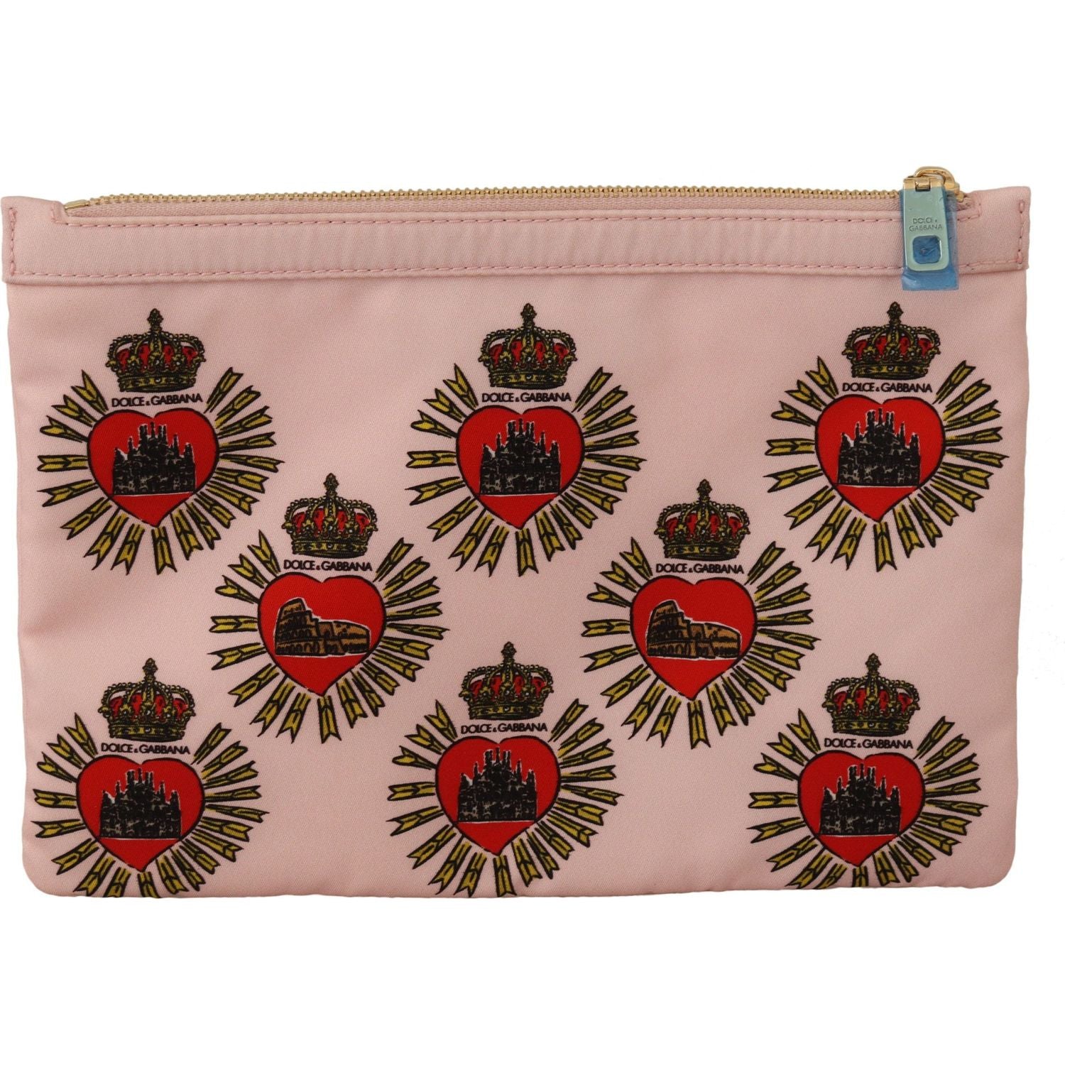 Dolce & Gabbana Clutch Pink D&G Logo Devotion Heart Toiletry Pouch Wallet