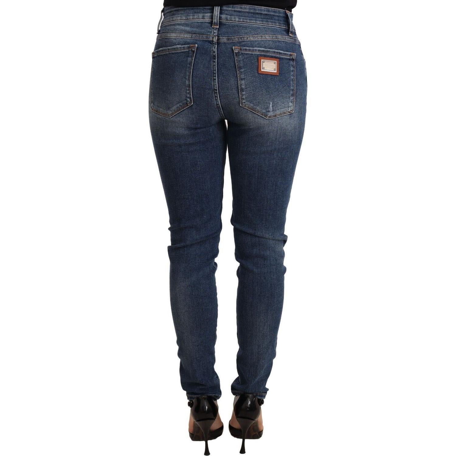 Dolce & Gabbana Blue Wash Skinny Denim Cotton Stretch Jeans