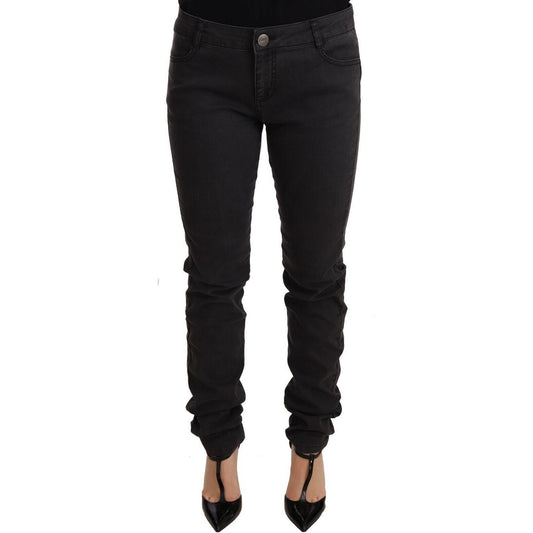 PINKO Black Cotton Stretch Skinny Mid Waist Women Denim Jeans