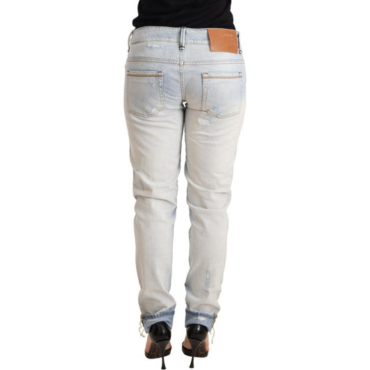 Acht Chic Light-Blue Folded Hem Denim Jeans Jeans & Pants Acht