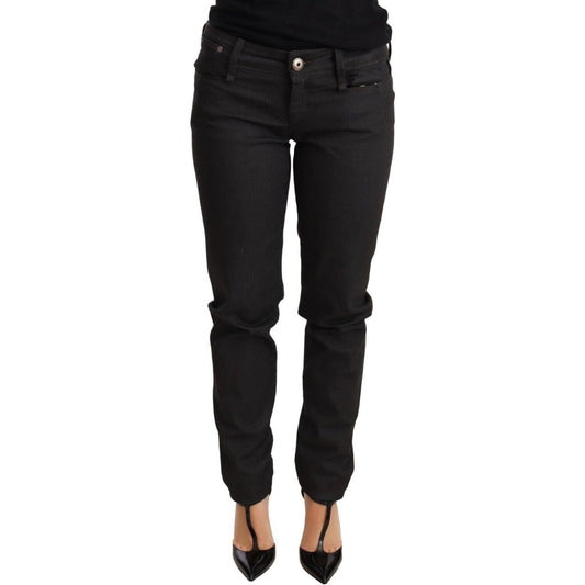 Ermanno Scervino Black Low Waist Skinny Slim Trouser Cotton Jeans Ermanno Scervino
