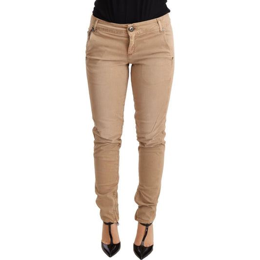 Ermanno Scervino Brown Low Waist Skinny Denim Trouser Cotton Jeans Ermanno Scervino