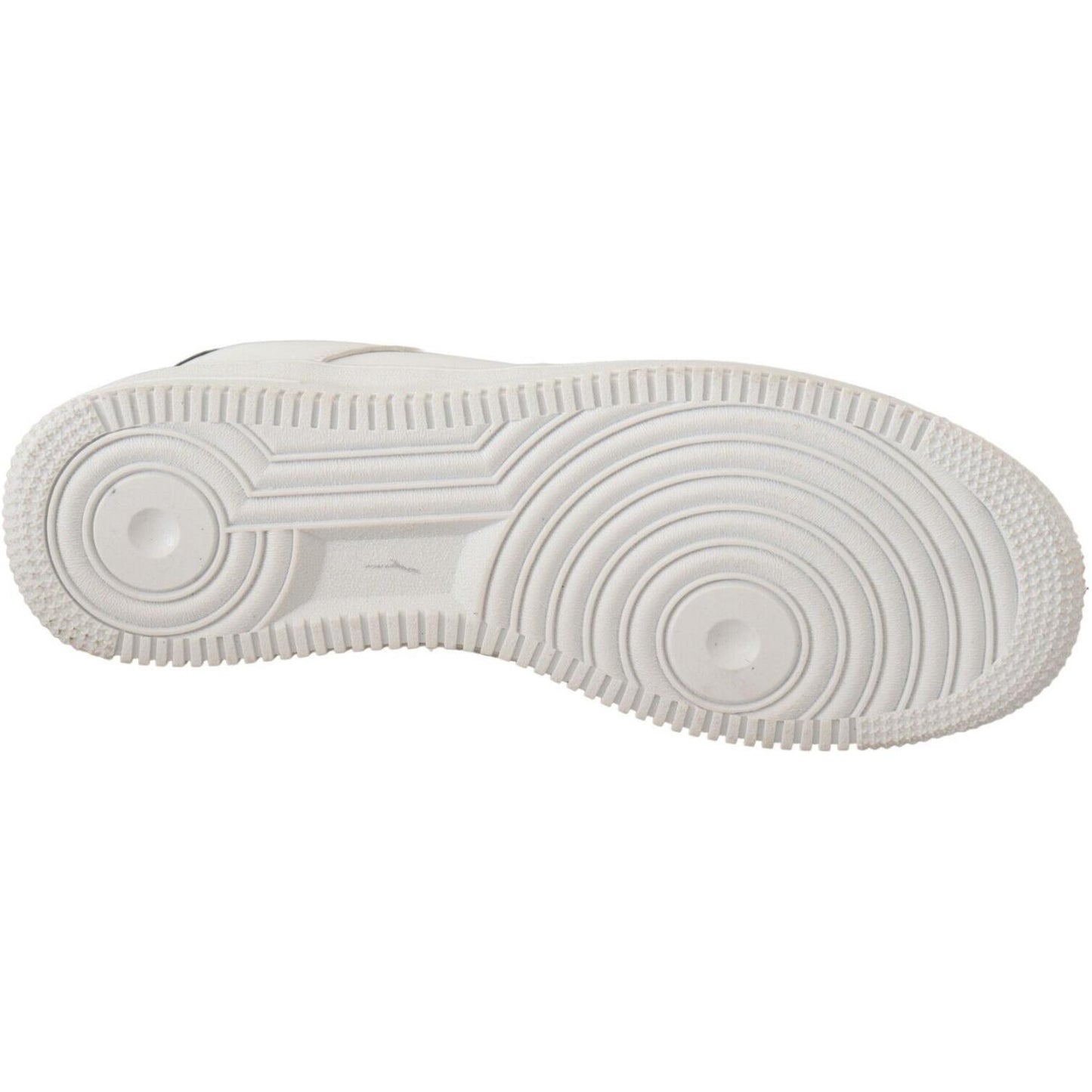 SIGNS White Leather Perforated Lace Up Sneakers Casual Men Shoes