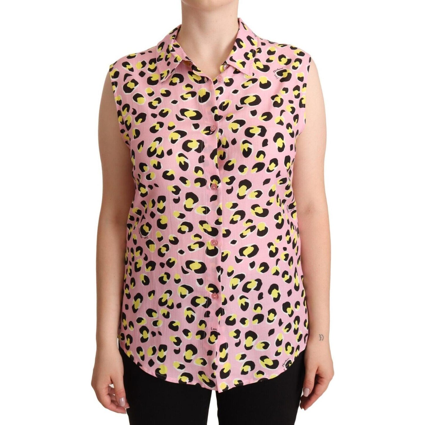 Love Moschino Sleeveless Leopard Print Polo Top WOMAN T-SHIRTS Love Moschino