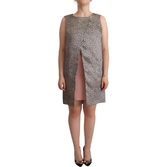 Comeforbreakfast Elegant Silk Shift Dress in Sophisticated Gray WOMAN DRESSES Comeforbreakfast