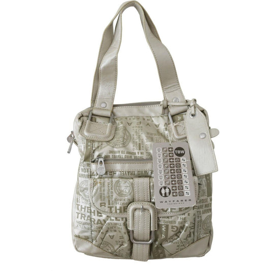 WAYFARER White Printed Handbag Shoulder Fabric Purse WOMAN TOTES
