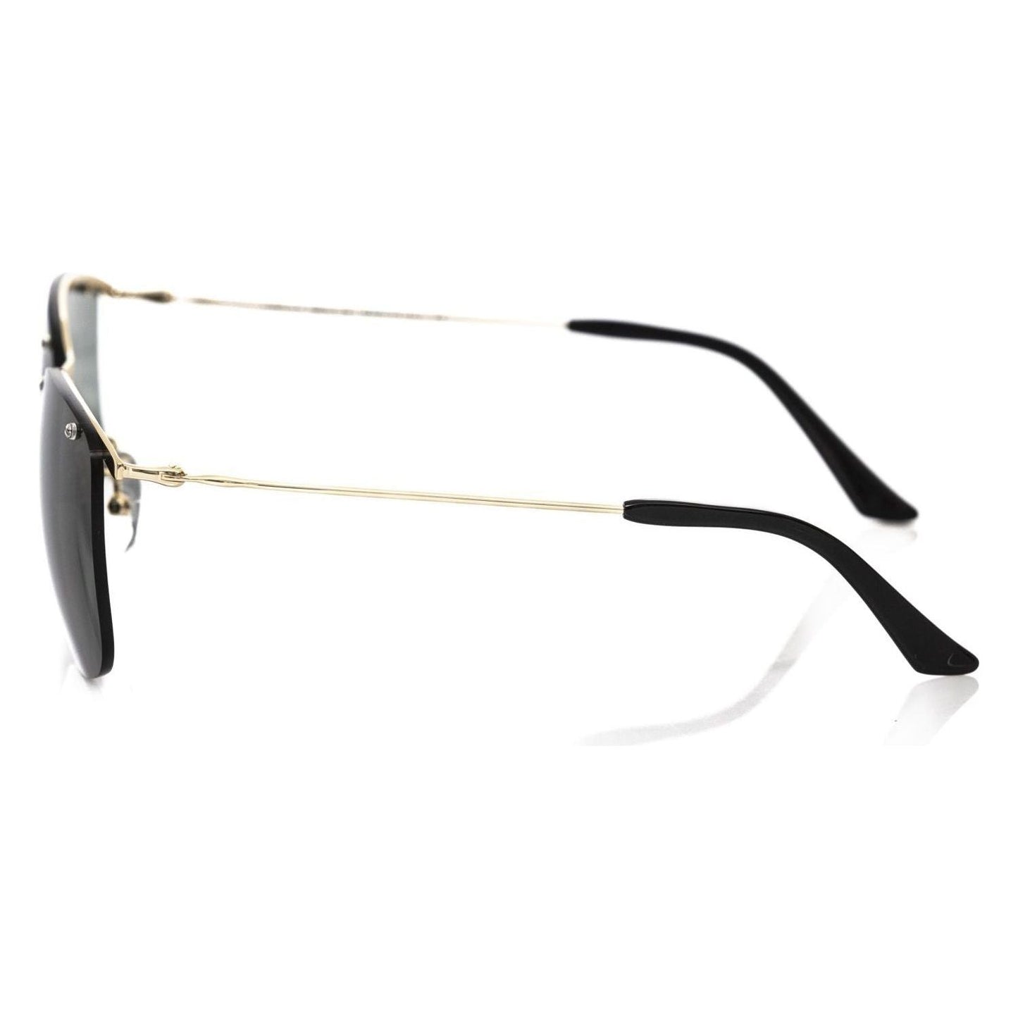 Frankie Morello Black Metallic Fiber Men Sunglass Frankie Morello