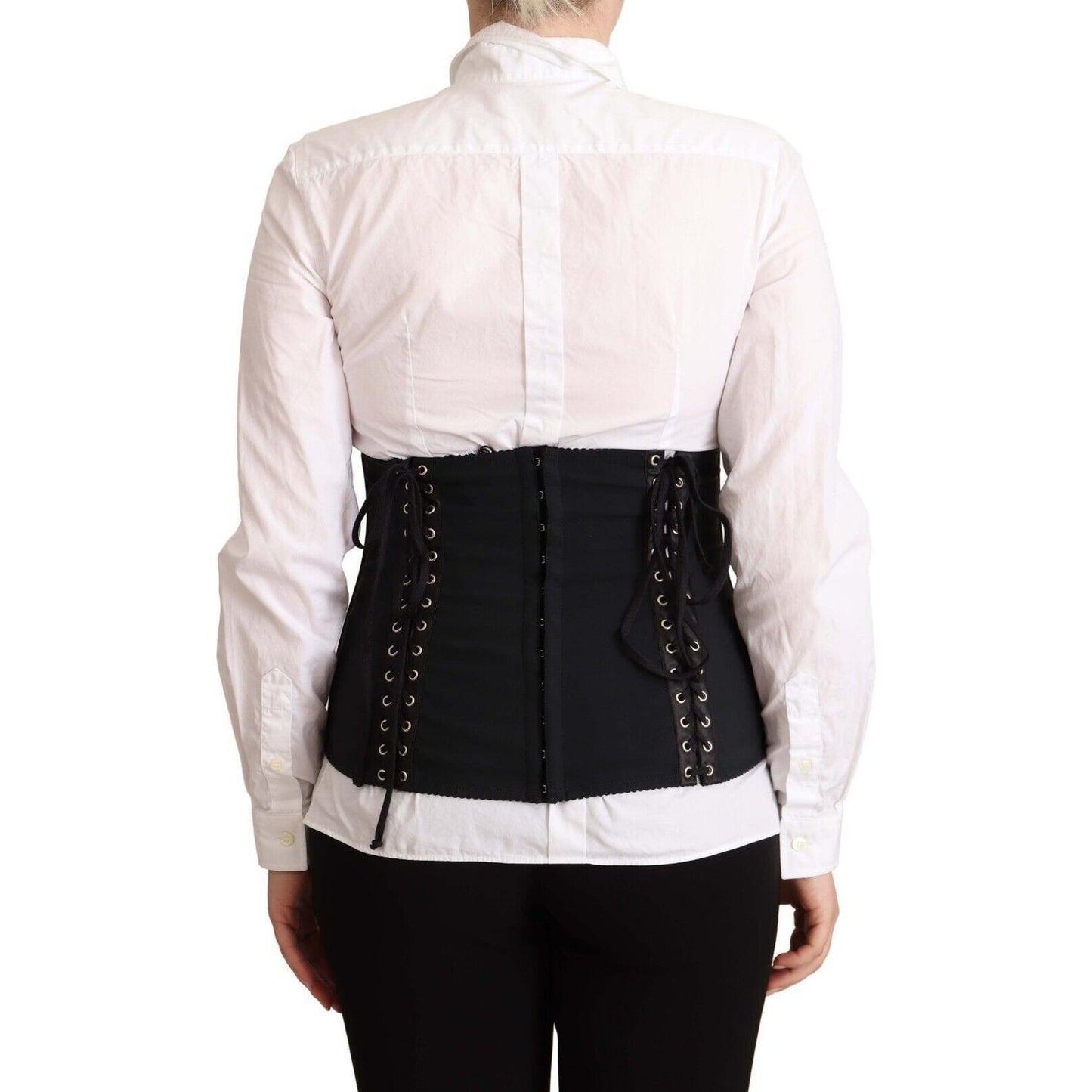 Dolce & Gabbana Chic Black Corset Belt Top WOMAN TOPS AND SHIRTS Dolce & Gabbana