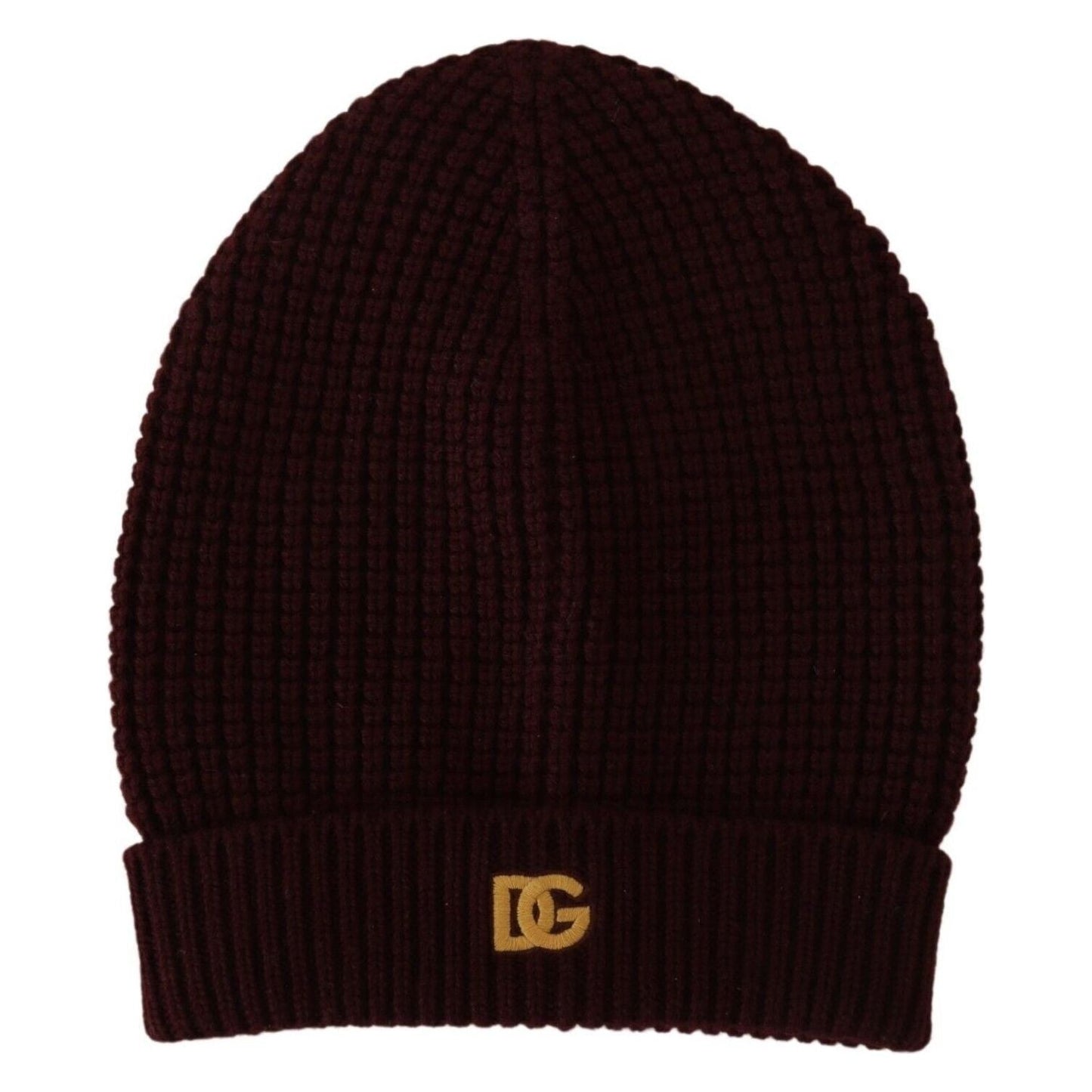 Dolce & Gabbana Elegant Cashmere Knit Beanie in Dark Red Dolce & Gabbana