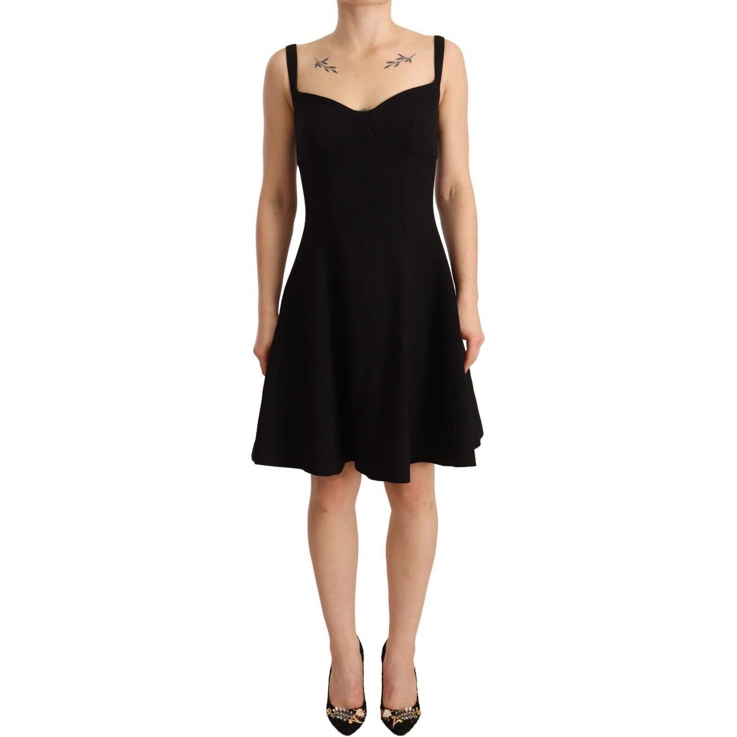 Dolce & Gabbana Elegant A-Line Sheath Dress in Black Dolce & Gabbana