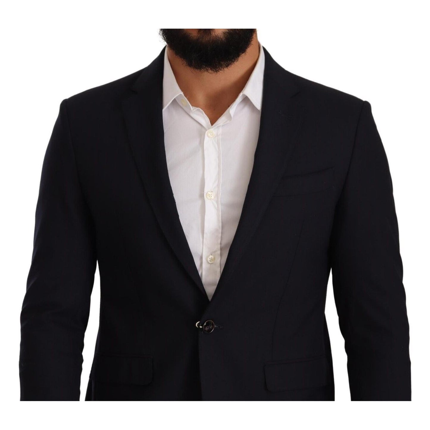 Domenico Tagliente Black Single Breasted One Button Suit Jacket Domenico Tagliente