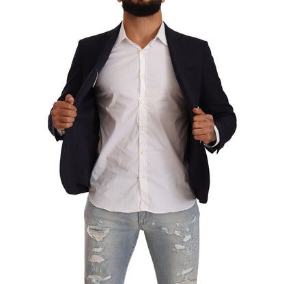 Domenico Tagliente Black Single Breasted One Button Suit Jacket Domenico Tagliente