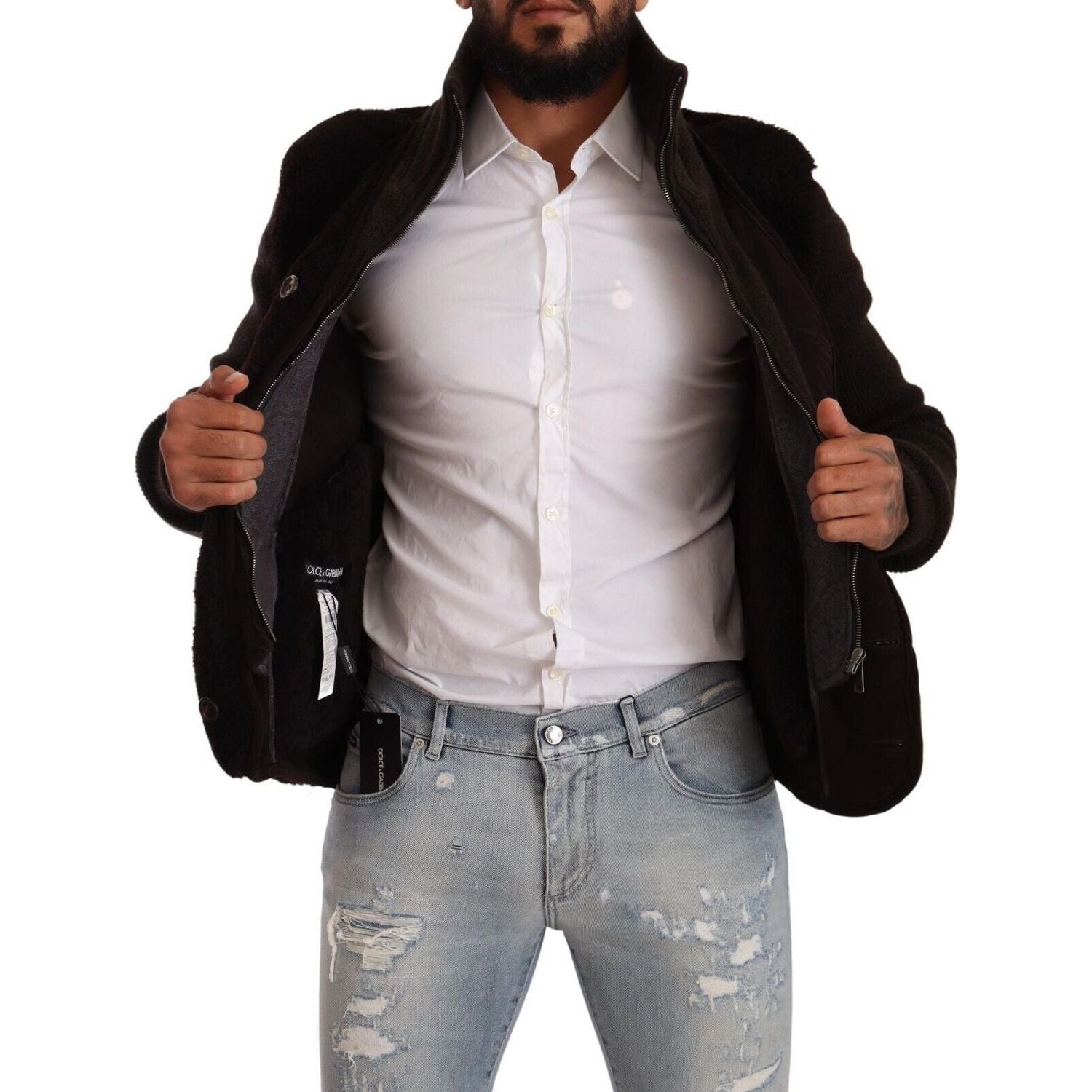 优雅皮革飞行员夹克