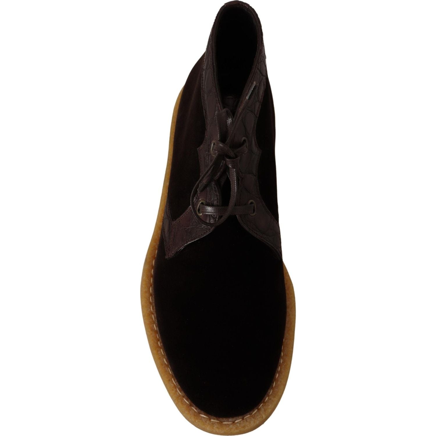 棕色异域凯门鳄皮革踝靴