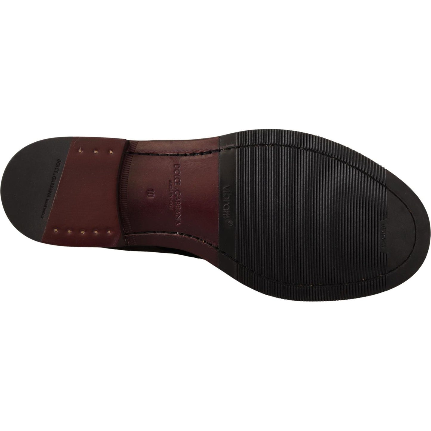 Dolce & Gabbana Black Velvet Exotic Leather Shoes