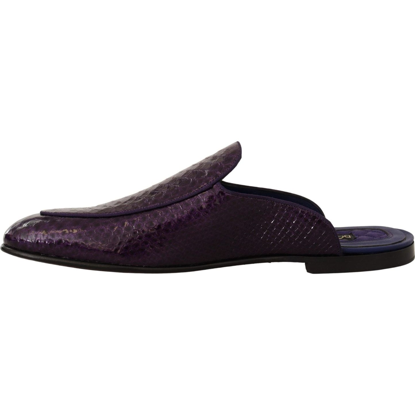 Dolce & Gabbana Purple Exotic Python Leather Slides Dolce & Gabbana