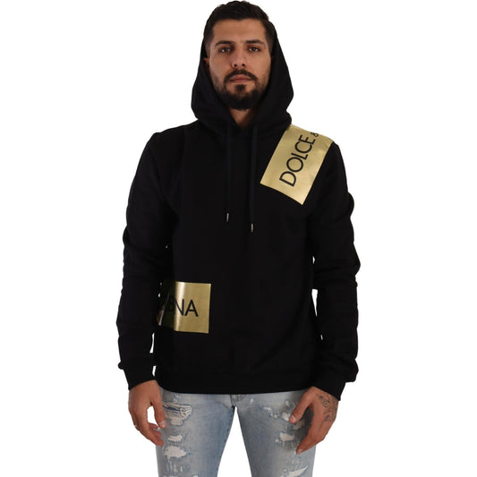 Dolce & Gabbana Elevate Your Style with a Black Golden-Logo Pullover Dolce & Gabbana