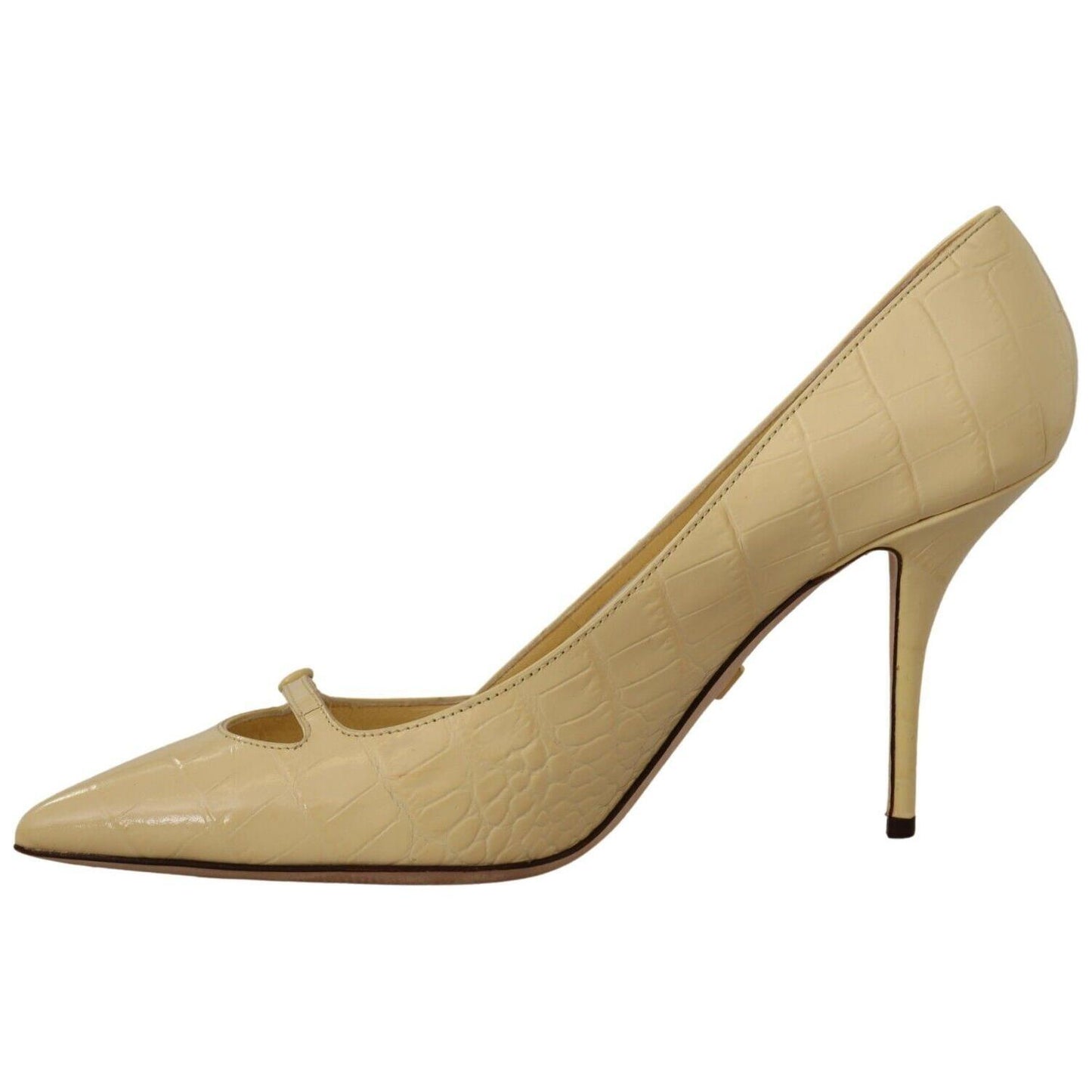 Dolce & Gabbana Chic Pointed Toe Leather Pumps in Sunshine Yellow Dolce & Gabbana