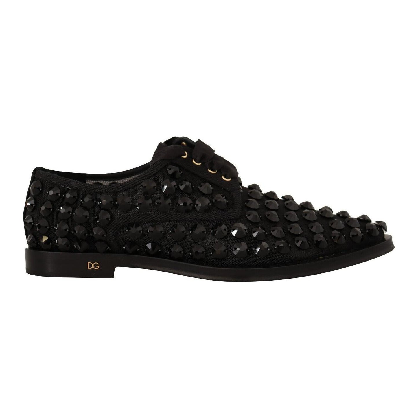 Dolce & Gabbana Elegant Gros Grain Lace-Up Jeweled Flats Dolce & Gabbana