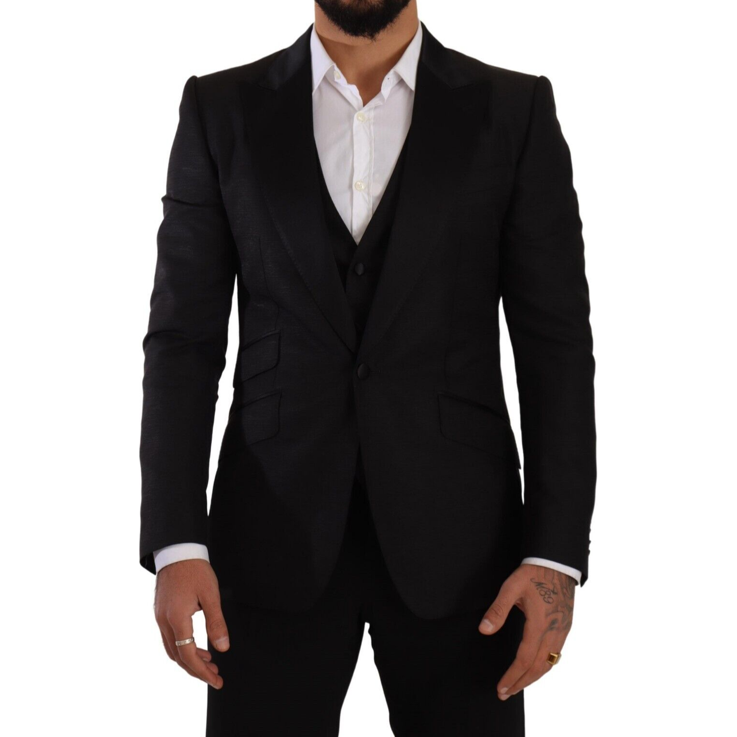 Dolce & Gabbana Black Slim Fit 2 Piece SICILIA Blazer