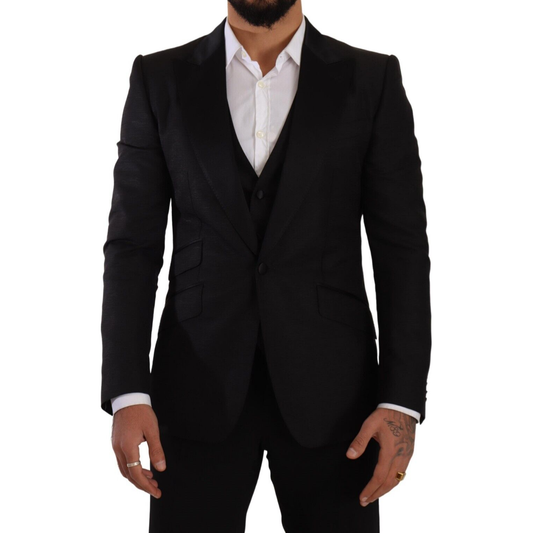 Dolce & Gabbana Black Slim Fit 2 Piece SICILIA Blazer