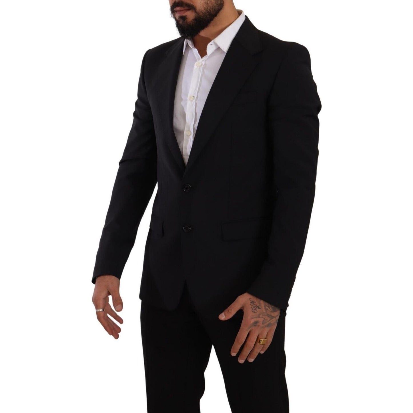 Dolce & Gabbana Elegant Black Martini Slim Fit Blazer and Vest Dolce & Gabbana