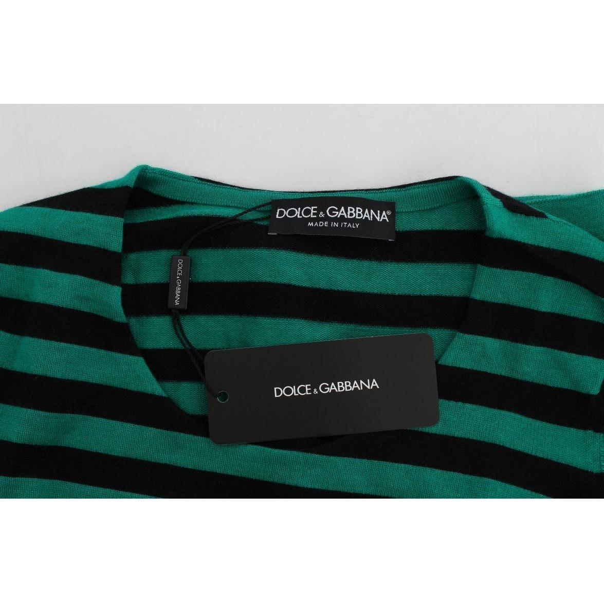 Dolce & Gabbana Elegant Striped Cashmere Silk Sweater Dolce & Gabbana