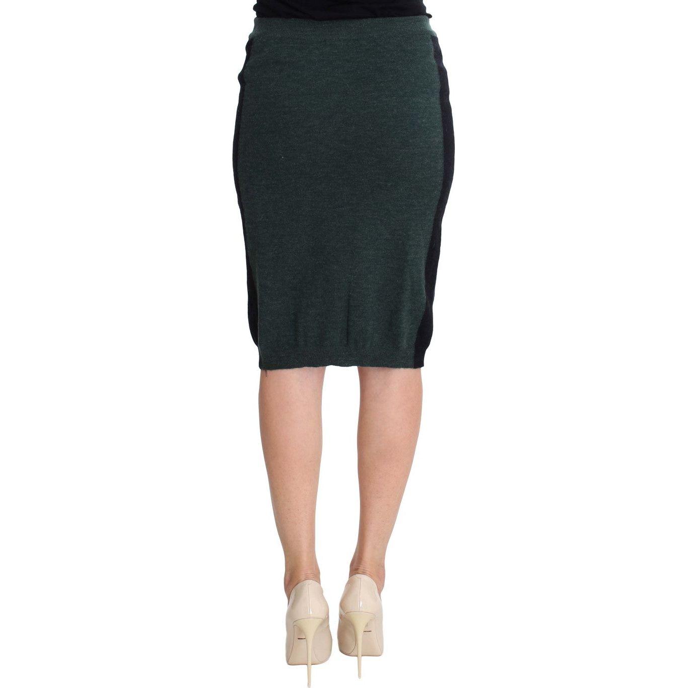 MILA SCHÖN Emerald Elegance Wool-Blend Pencil Skirt MILA SCHÖN