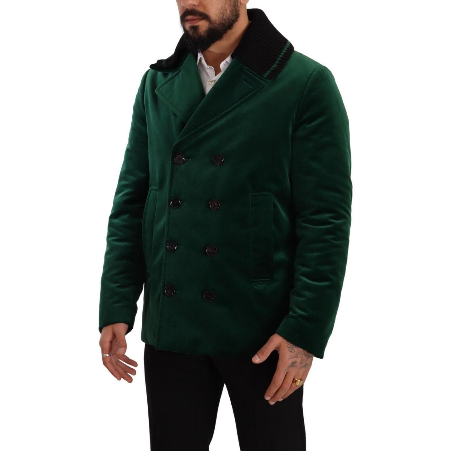 Dolce & Gabbana Elegant Velvet Double Breasted Overcoat Dolce & Gabbana