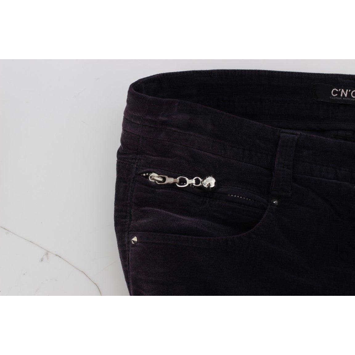 Costume National Purple Cropped Corduroys Jeans