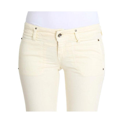 Costume National White Cotton Stretch Flare Jeans