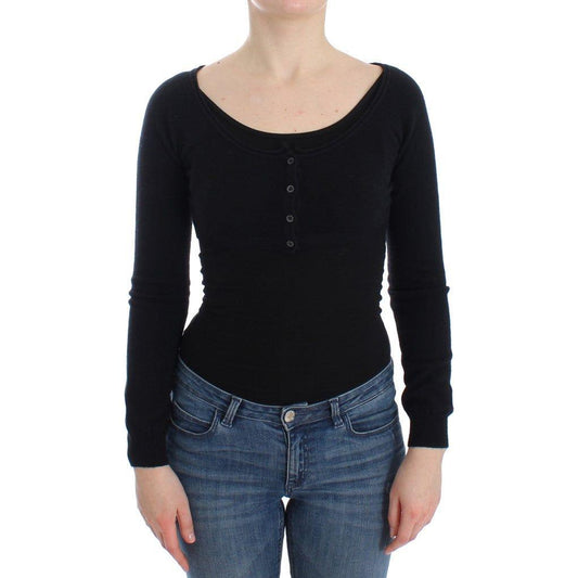 Ermanno Scervino Black Cashmere Cardigan Sweater Ermanno Scervino