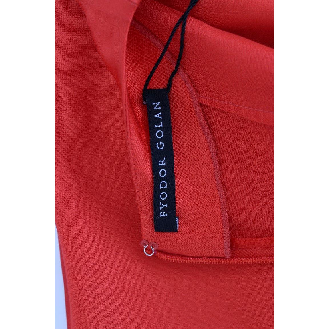 Fyodor Golan Radiant Red Linen Blend Artisan Dress Fyodor Golan