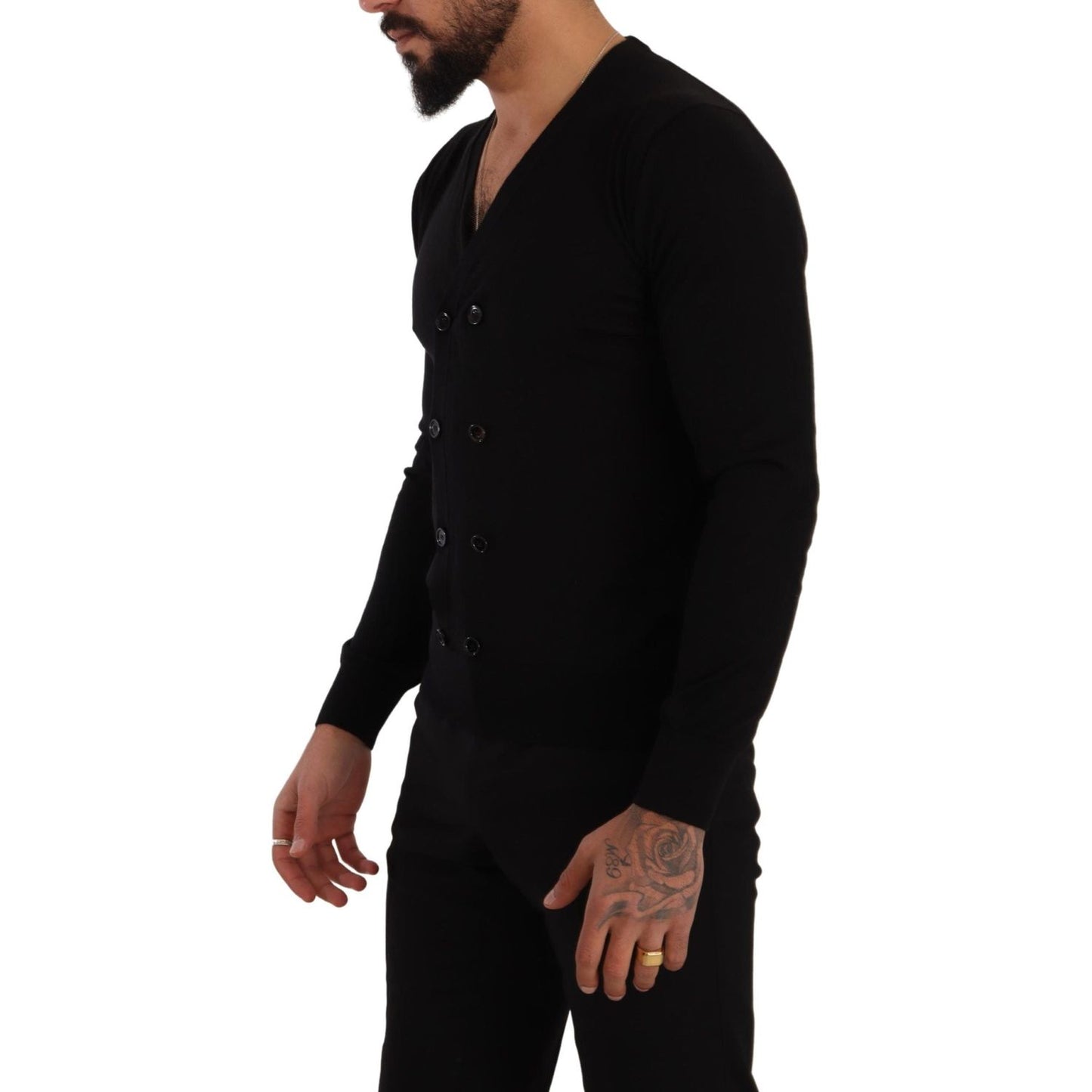 Dolce & Gabbana Black Cashmere Button Down Cardigan Sweater Dolce & Gabbana