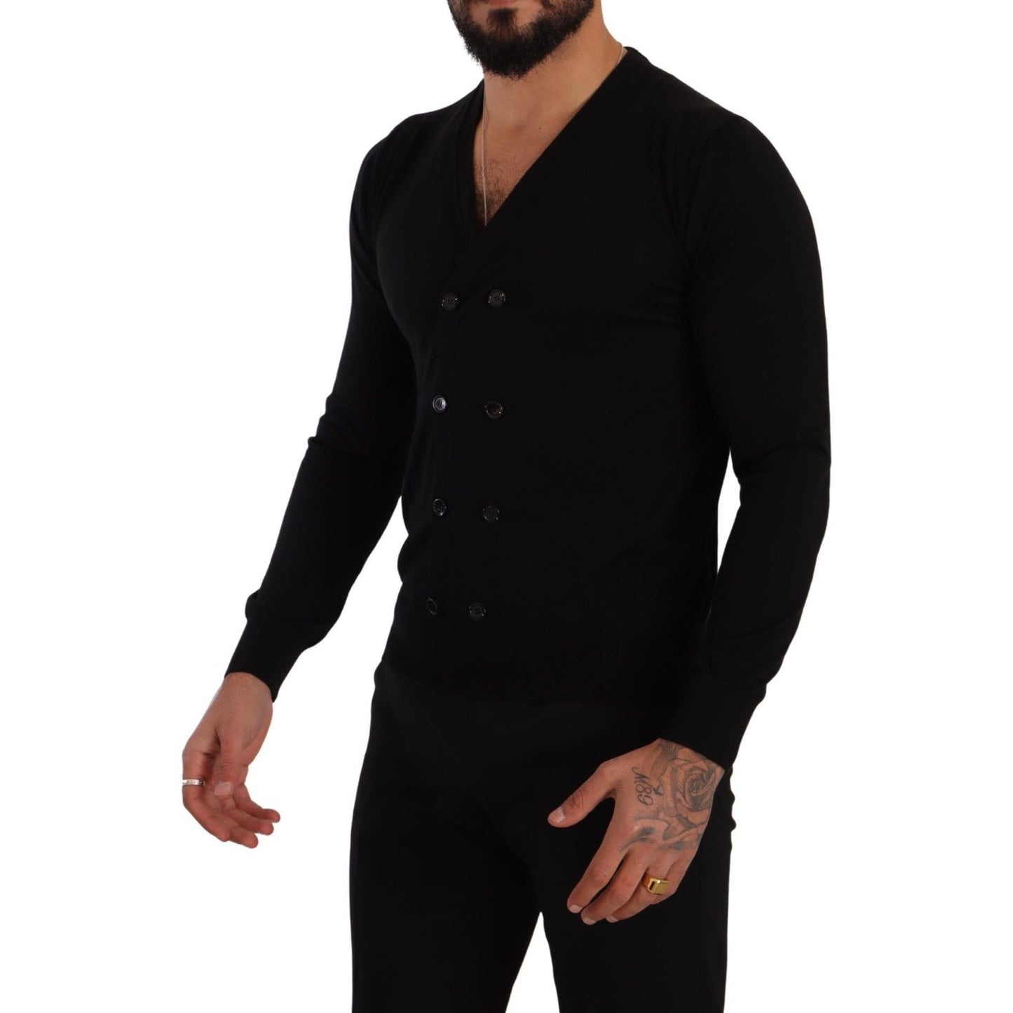 Dolce & Gabbana Black Cashmere Button Down Cardigan Sweater Dolce & Gabbana