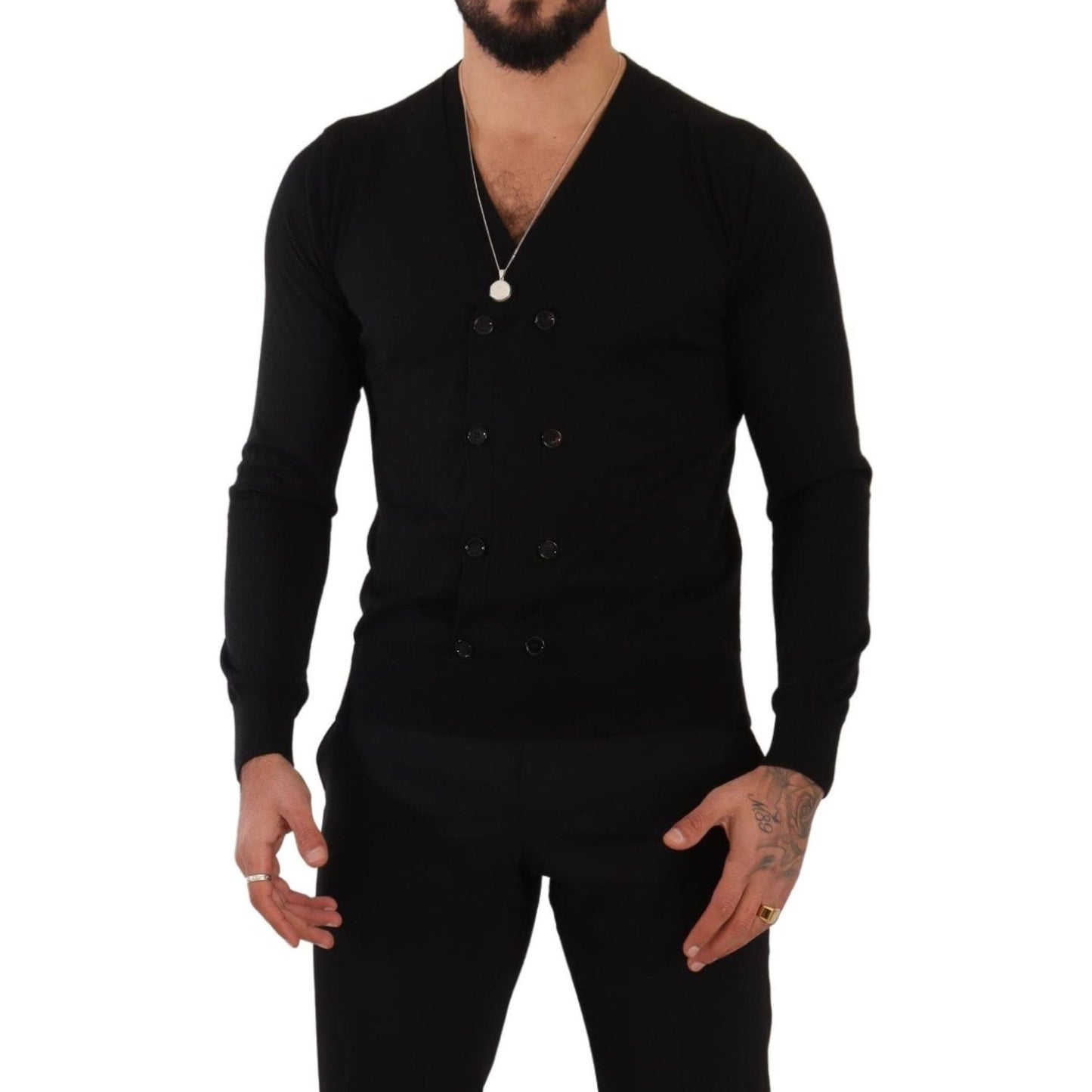 Dolce & Gabbana Black Cashmere Button Down Cardigan Sweater Dolce & Gabbana
