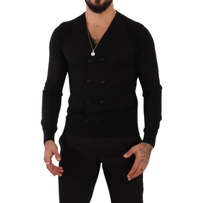 Dolce & Gabbana Black Cashmere Button Down Cardigan Sweater Dolce & Gabbana