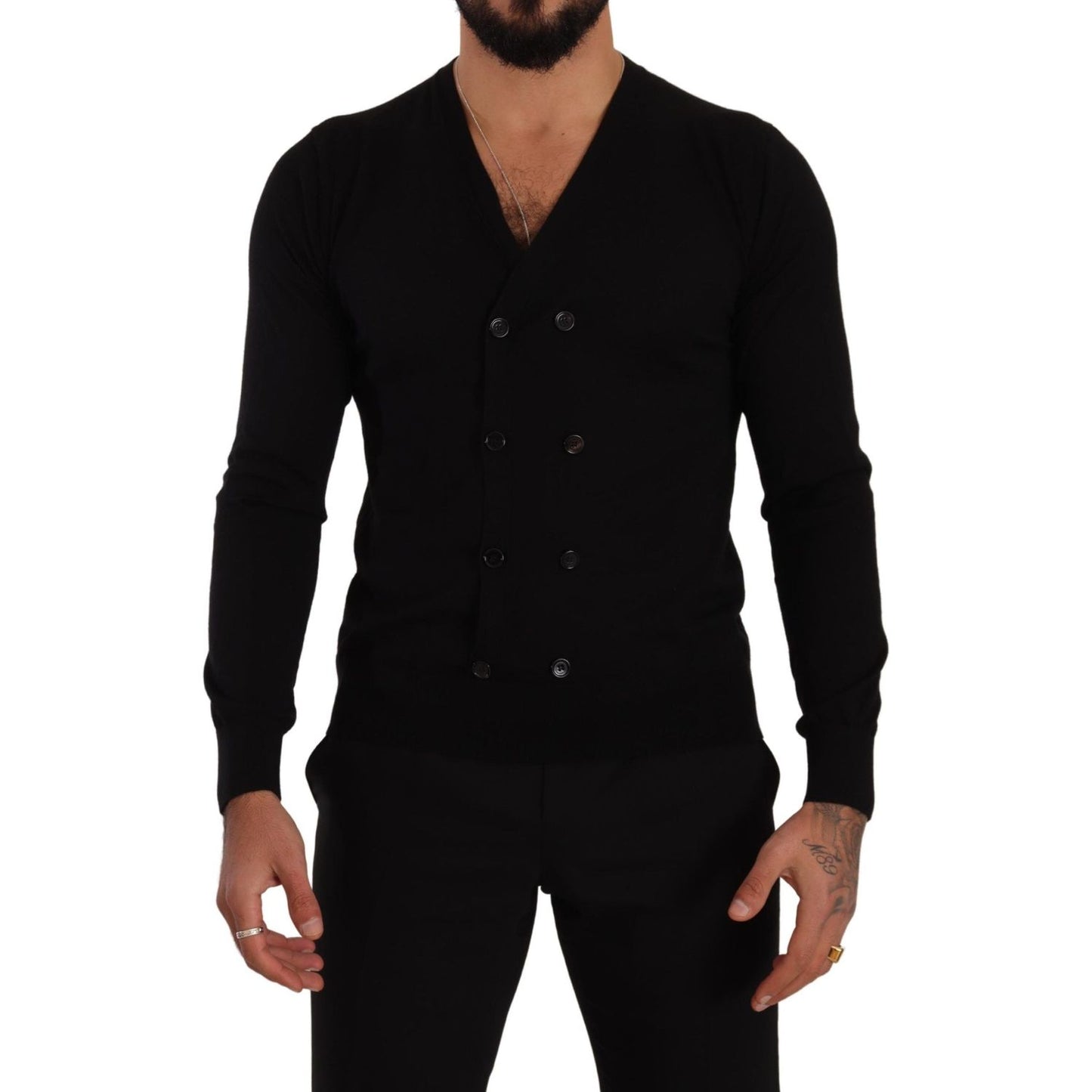 Dolce & Gabbana Black Cashmere Button Down Cardigan Sweater Dolce & Gabbana